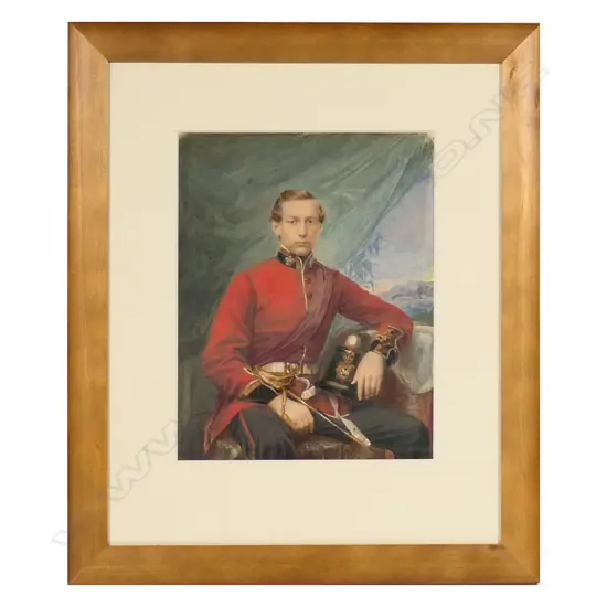 c1850 artist unknown portrait of Capt. George Henry Wynyard 58th Regiment,