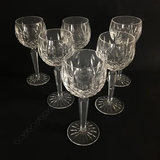 Six Waterford hock glasses,