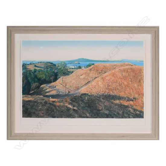 Justin Boroughs, Rangitoto, watercolour, 490 x 700mm