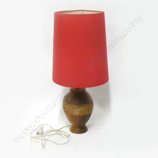 Cork table lamp, H.420mm