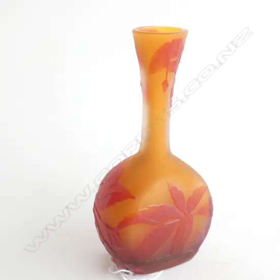 A small Galle style cameo glass vase