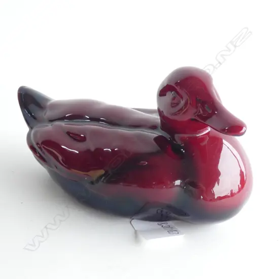 A Royal Doulton flambé duck