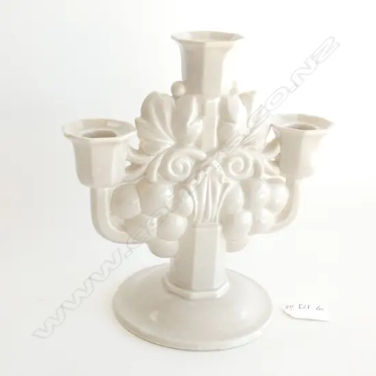 A scarce Poole Pottery three light candelabra designed by John Adams