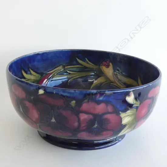A William Moorcroft 'Pansy' pattern bowl