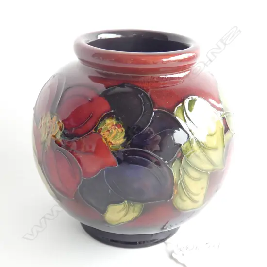 A Moorcroft vase, flambé clematis pattern
