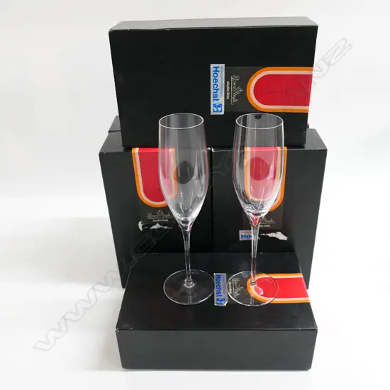 VINTAGE ROSENTHAL Studio-line SET 11 champagne flutes glasses. Packed in prs in 6 original boxes. H.220mm