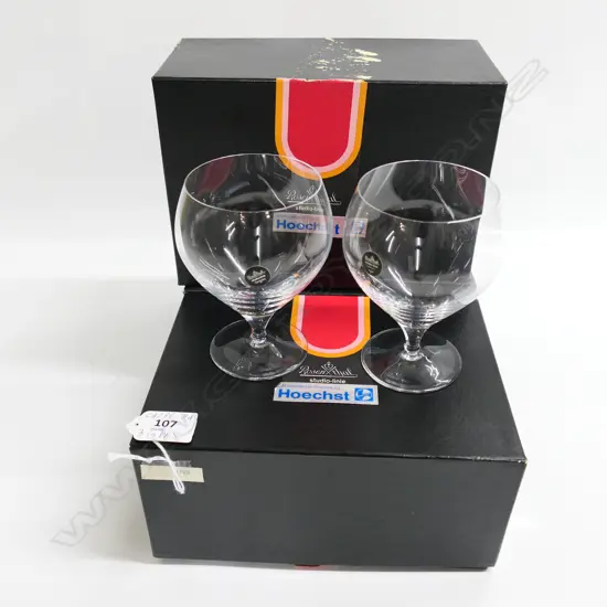 VINTAGE ROSENTHAL Studio-line SET 6 cognac glasses. Packed in prs in 3 original boxes. H.120mm