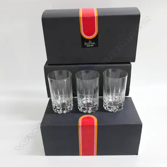 SET 11 BOXED ROSENTHAL water glasses, H.120mm, Dia.70mm.