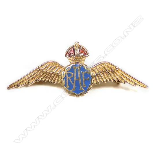 A WWII 9ct gold RAF enamelled sweetheart brooch,