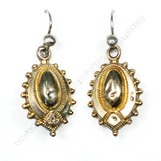 A pair of Victorian gilt earrings,