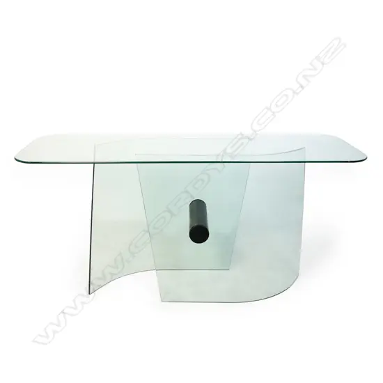 A contemporary glass side table,