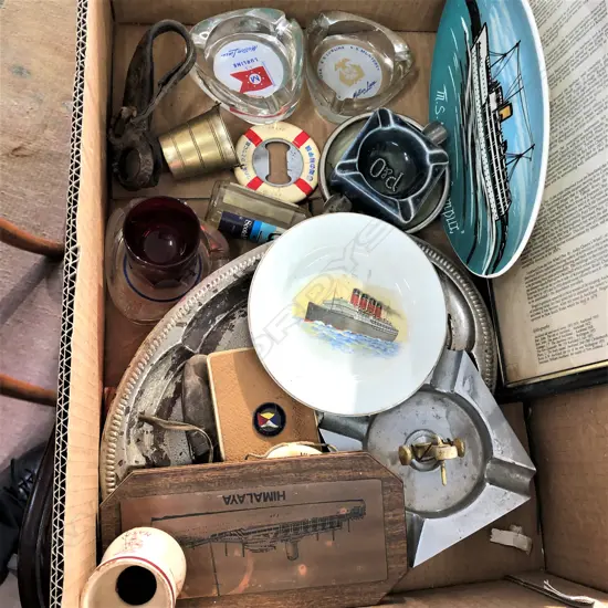 BOX OF SHIPPING MEMORABLIA