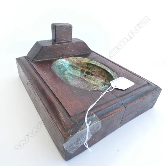 TEAK FROM HMS ORPHEUS WRECK 1863 (PAUA SHELL - MANGAWHAI HEADS BEACH  200 X 165MM