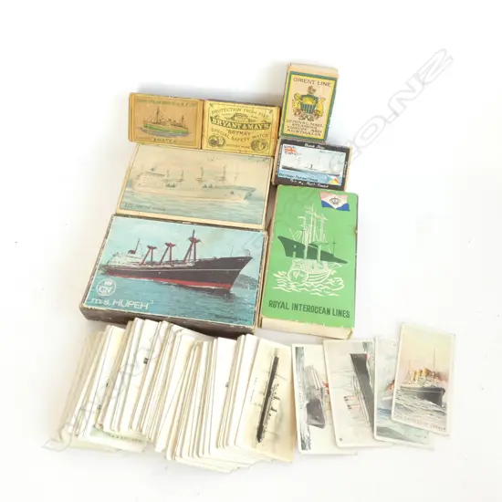 BAG ASST. OLD SHIP SOUVENIR MATCHBOXES ( (7) &amp; STACK MERCHANT SHIPS OF THE WORLD CARDS