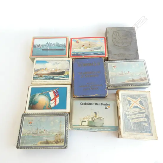 10 PACKS OLD ASST SHIP SOUVENIR PLAYING CARDS 