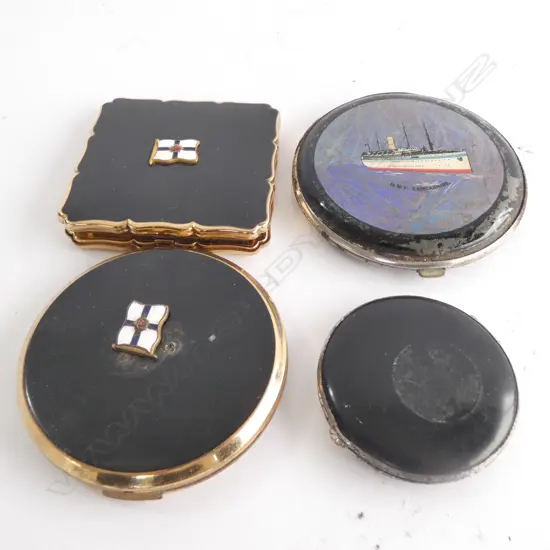 4 SHIPPING MAKEUP COMPACTS - LARGEST DIA. 80MM