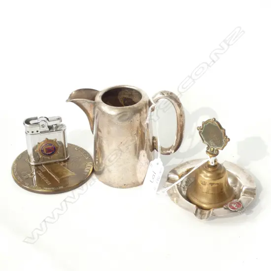 5 ITEMS: S.S&A.Co. S/PLATE JUG + ASHTRAY.LIGHTER...