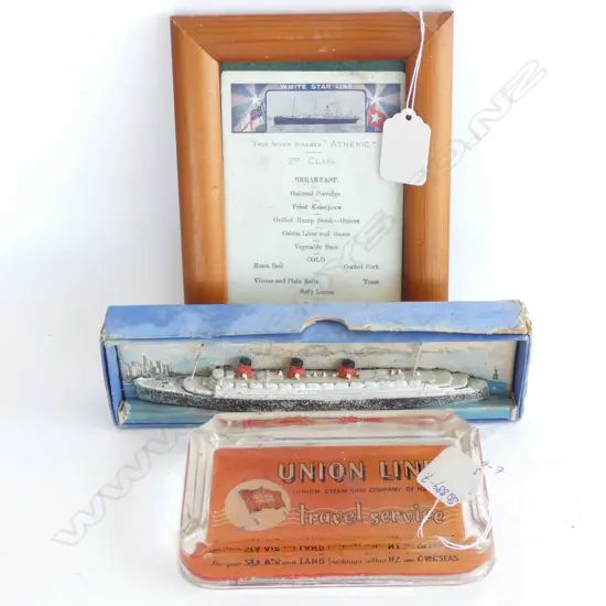 3 VINTAGE SHIPPING ITEMS: DINKY TOYS BOXED R.M.S ....