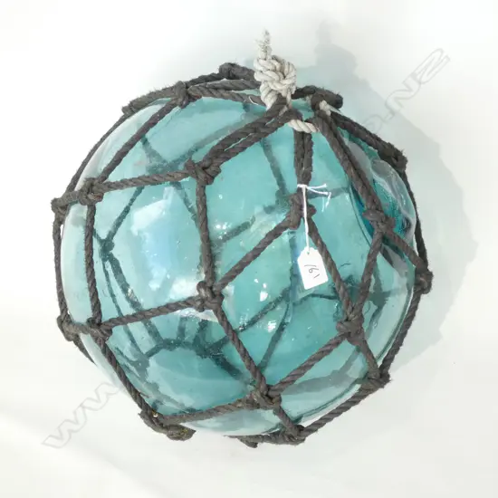 LARGE VINTAGE JAPANESE FISHING FLOAT WITH NETTING 400mm