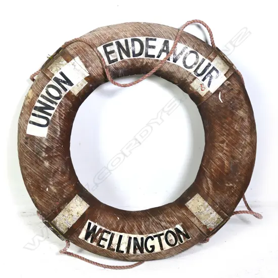 SHIPS VINTAGE LIFEBUOY 'UNION ENDEAVOUR WELLINGTON', DIA. 670MM
