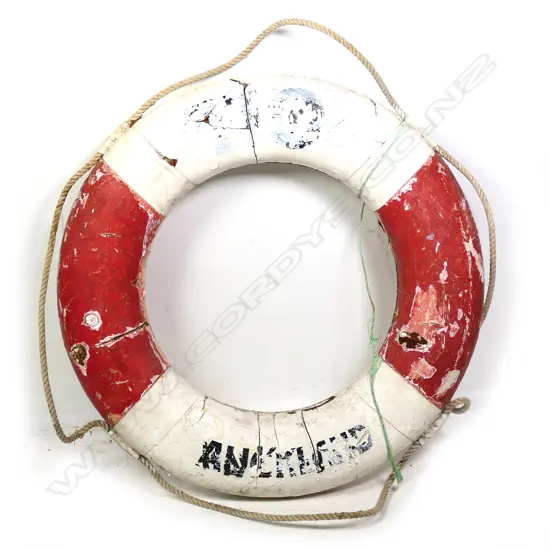 SHIPS VINTAGE LIFEBUOY '710 AUCKLAND', DIA. 760MM