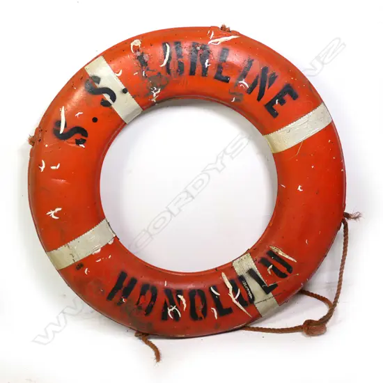 SHIPS VINTAGE LIFEBUOY 'SS LURLINE HONOLULU' - DIA. 750MM