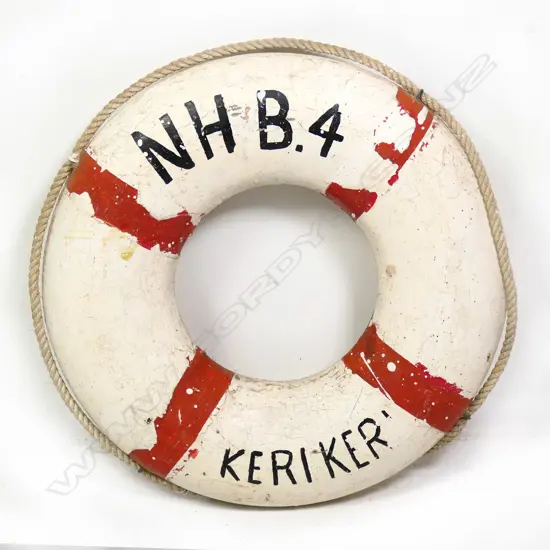 SHIPS VINTAGE LIFEBUOY - 'NHB4 KERIKERI' - DIA. 420MM