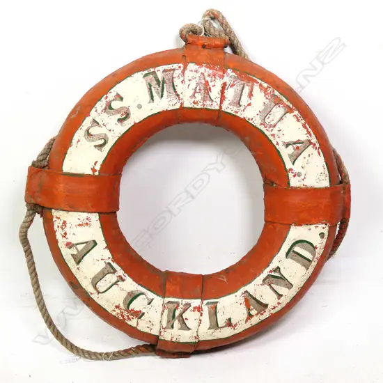 SHIPS VINTAGE LIFEBUOY 'SS MATUA AUCKLAND' - DIA. 480MM