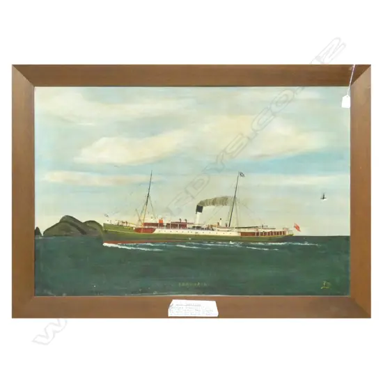 LG FRAMED OIL ON CANVAS - 'SS NGAPUHI.(SIGNED)  910 X 600MM SMALL TEAR TO CANVAS