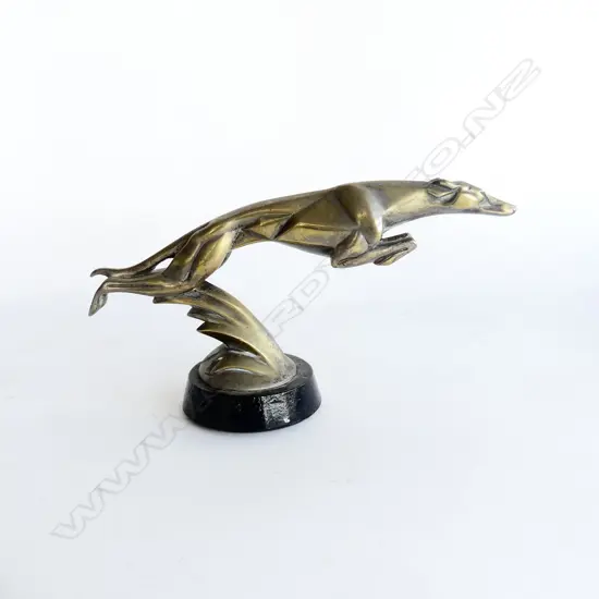 c.1920 French brass grey hound car mascot,