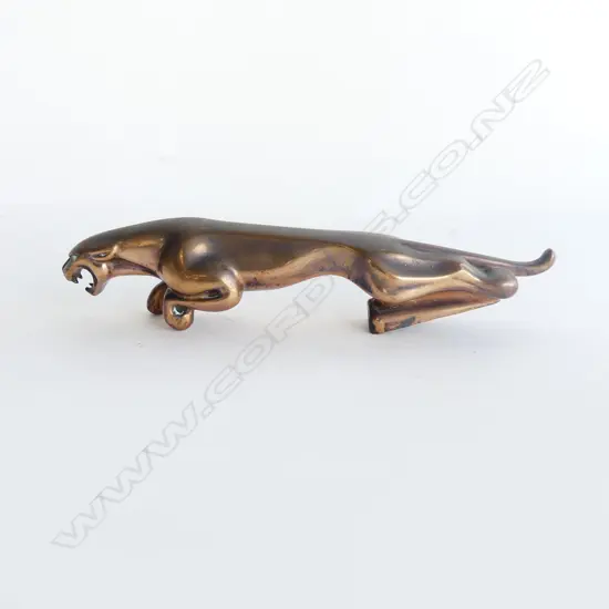 Bronze/copper jaguar car mascot,