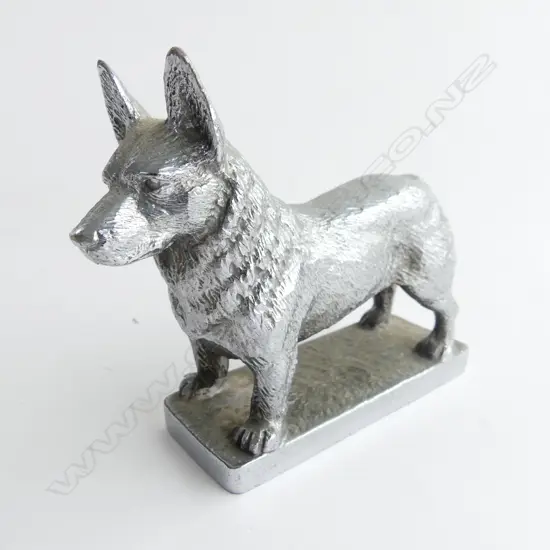 Chrome Corgi car mascot,