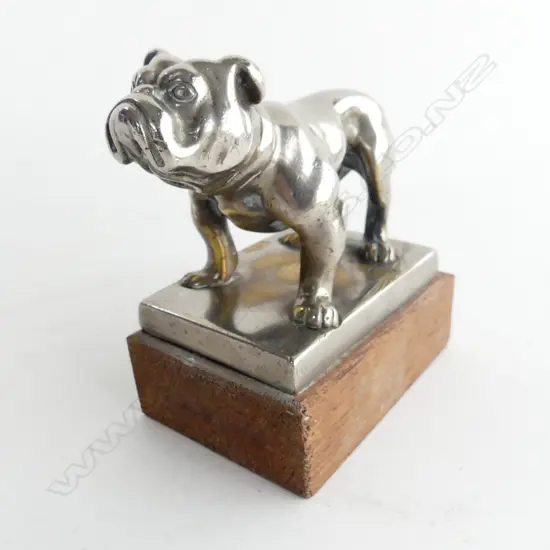 Chromed bulldog car mascot,