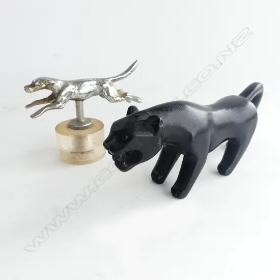 Small chrome dog car mascot,