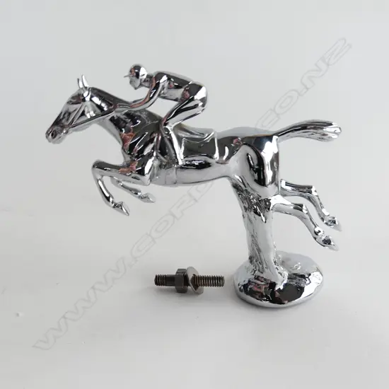 Chrome Lejeune UK jumping horse & rider mascot,