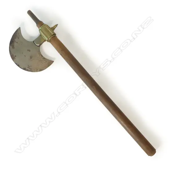 An old Persian style battle axe, with crescent blade.