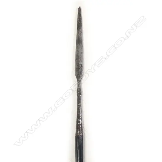 A Burmese (Myanmar) spear, the slender blade of lozenge section,