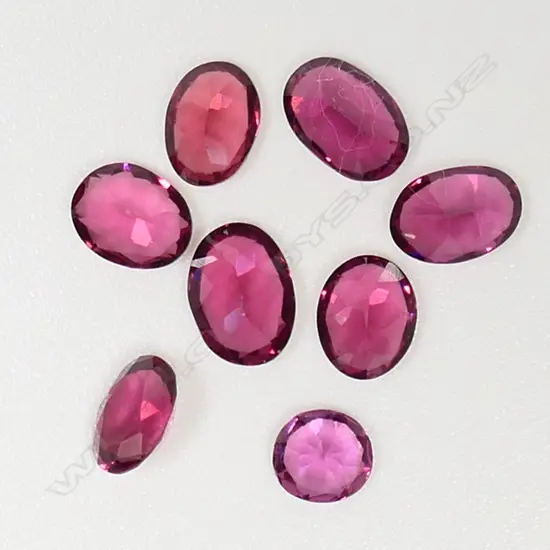 8 RHODOLITE GARNETS, 5.81cts. RATING 6-7