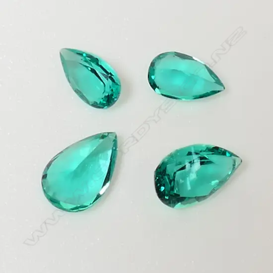 4 SYNTHETIC (BIRON) EMERALDS 1.05ct.