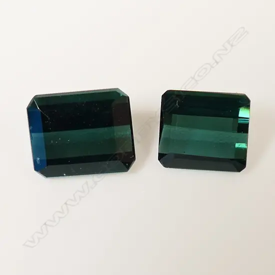 2 GREEN TOURMALINES, 2.29cts. RATING 6