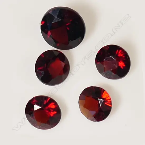 5 GARNETS, ALMANDINE/PYROPE TYPE, 1.73ct. RATING 5