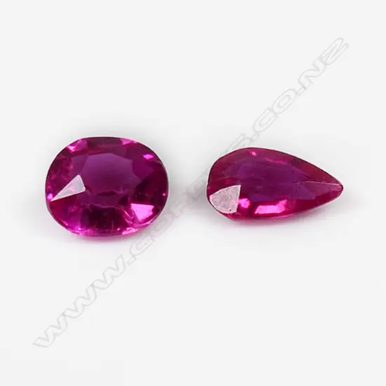 2 SYNTHETIC RUBIES, 0.87ct, N/A
