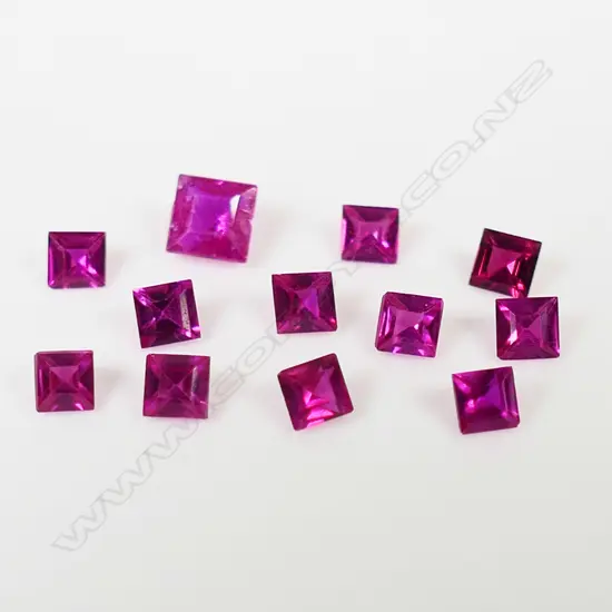 12 SYNTHETIC RUBIES, 0.80ct,