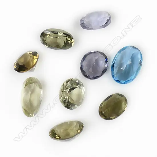 9 MIXED BLUE TOPAZ/SPINEL/KORNERUPINE 5.23CT RATING N/A