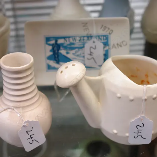 3 WHITE C.L. PCS-VASE-WATERING CAN-STAMP