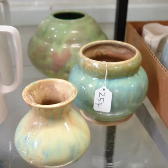 3 X C.L. AMBRICO VASES - GREEN