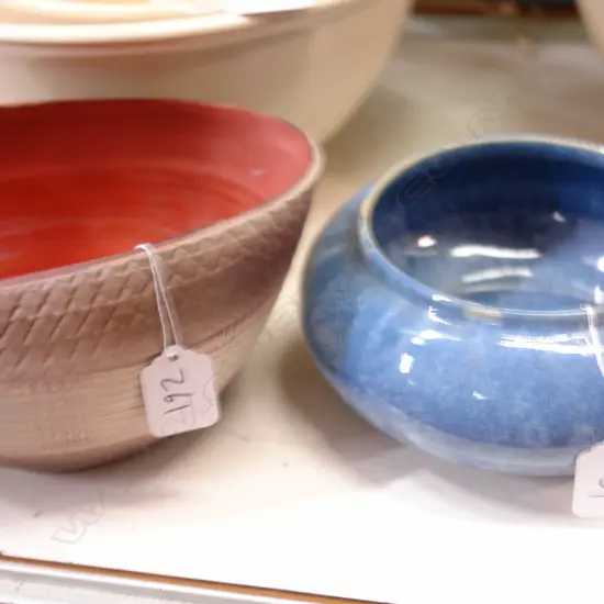 C.L. AMBRICO - BLUE VASE & ANOTHER UNGLAZED VASE