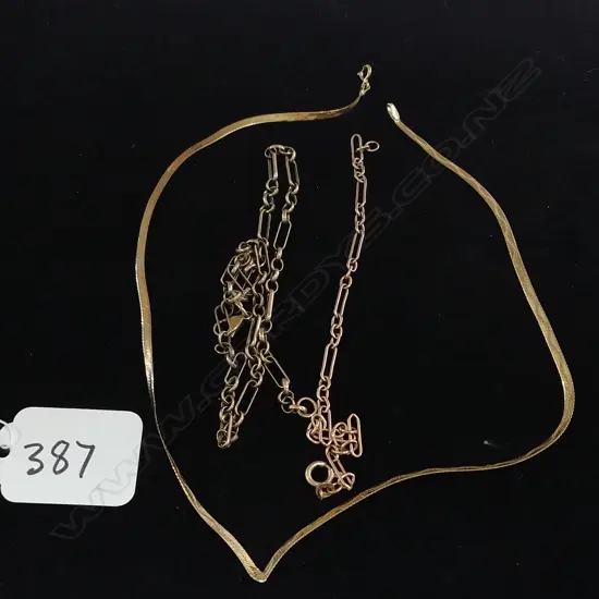 THREE 9CT GOLD CHAINS 13gms