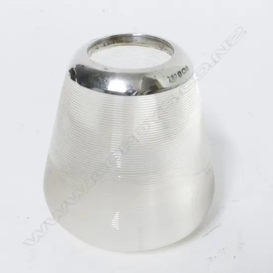 An Edwardian silver and glass match striker