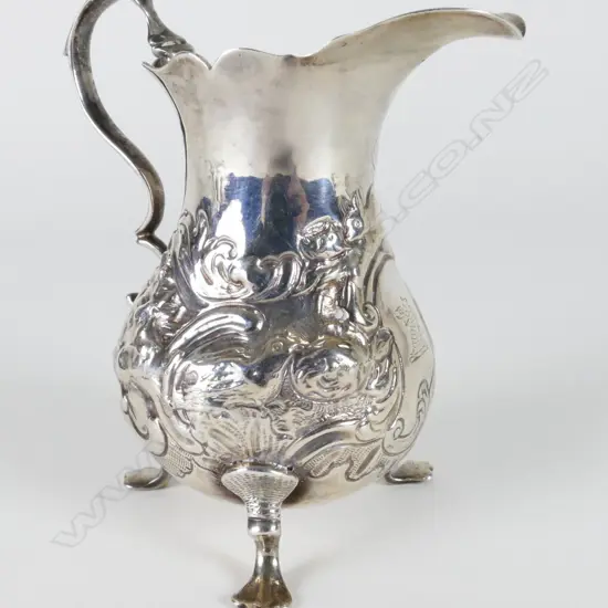 A George II silver pear shape cream jug